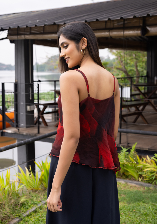 ERLA MAROON STRAP TOP